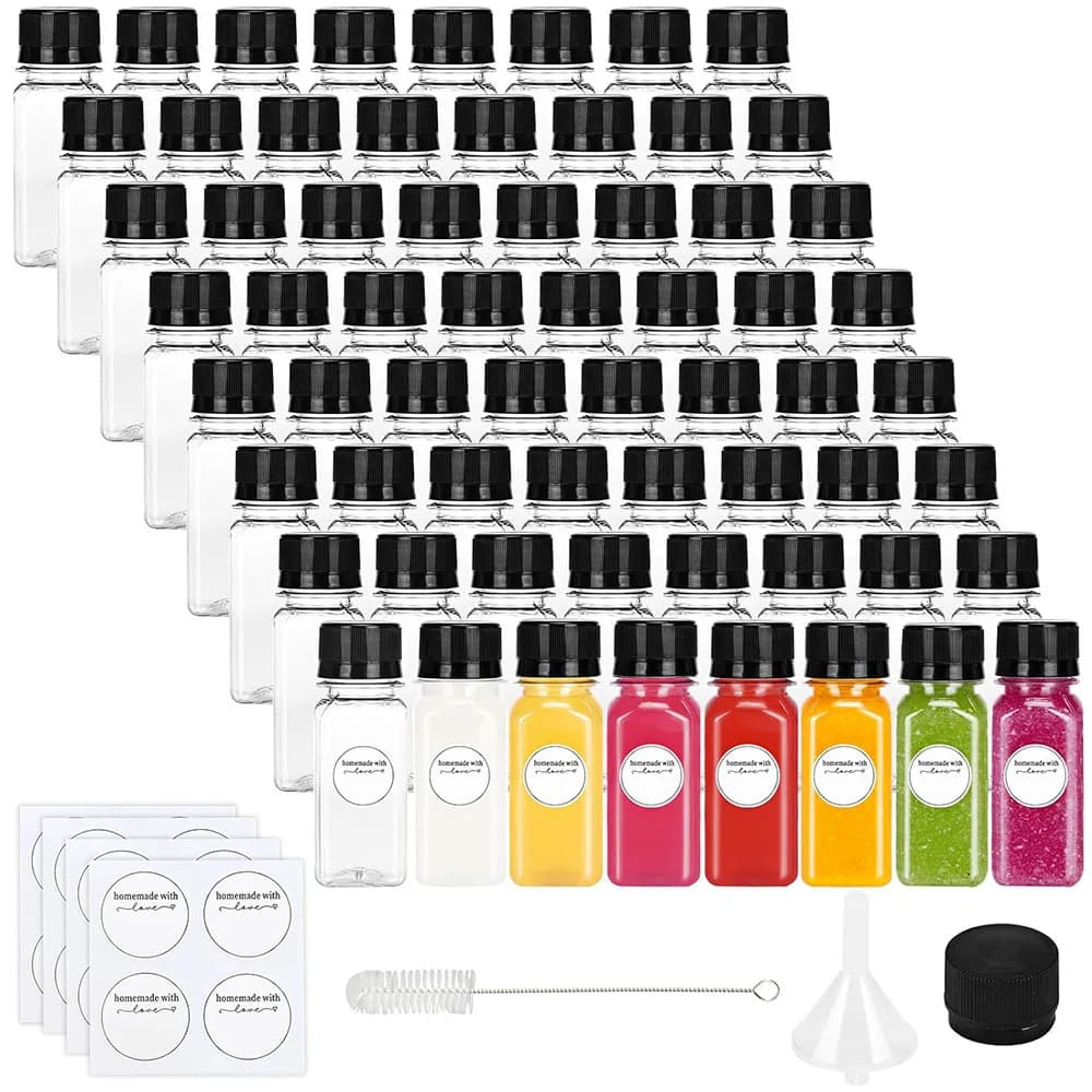 Bouteilles à shot de 2 oz avec bouchons, bouteilles à jus vides pour la préparation de jus, contenan
