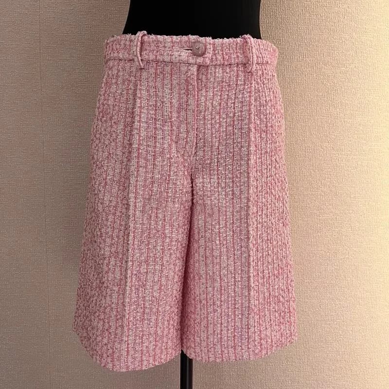 Ensemble deux pièces en tweed pour femmes, gilet sans manches élégant, tenue de travail chic pour l'