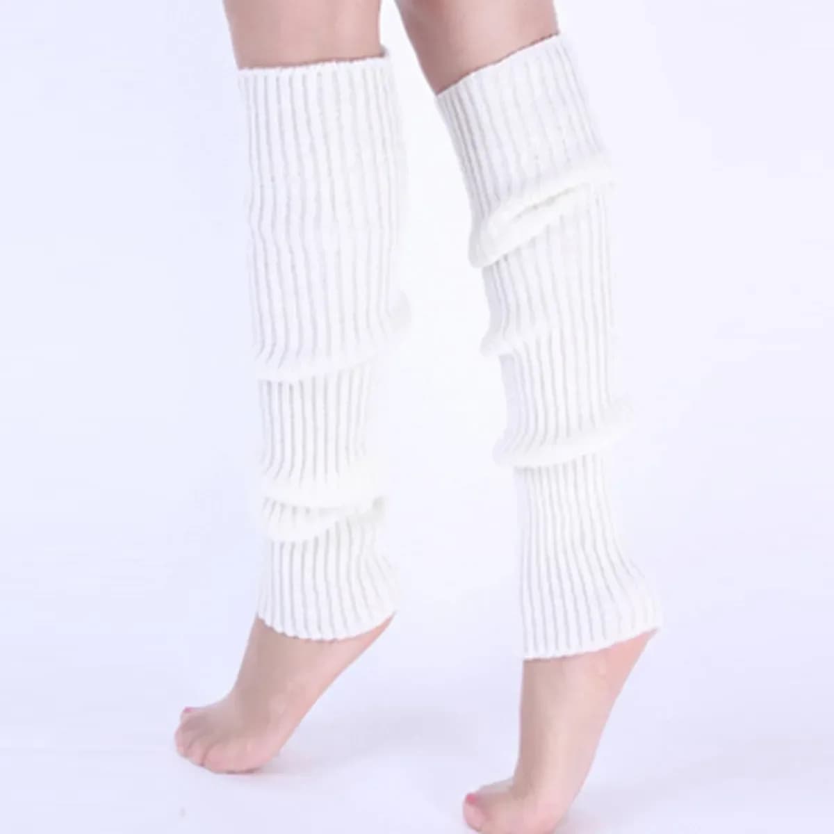 Jambières classiques en tricot côtelé, chaussettes chauffe-jambes hautes, bas pour femmes, chaussett