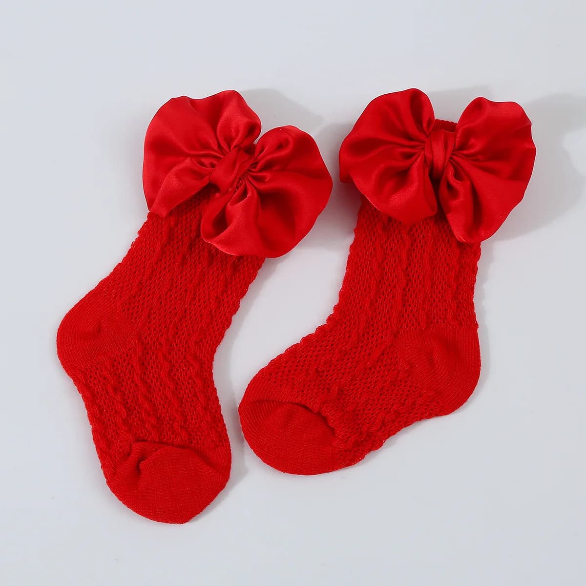 Chaussettes longues évidées pour nouveau-né, grandes bandes de sauna à nœud papillon, chaussettes so