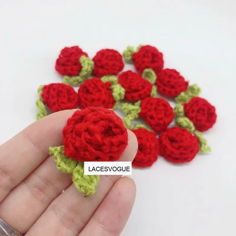 Rose Cloth Paste, Handmade Crochet, Knitted Applique,Patchwork Needlework, Sewing Accessories,DIY Ya