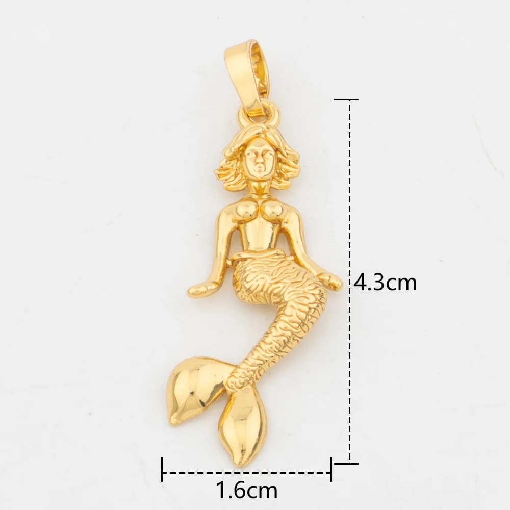 Pendentif sirène en cuivre pour hommes et femmes collier JONecklace pour filles collier de petite ta