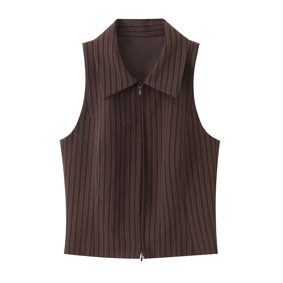 Ensemble gilet rayé et pantalon patte d'éléphant taille basse pour femme, collection Printemps 2026,