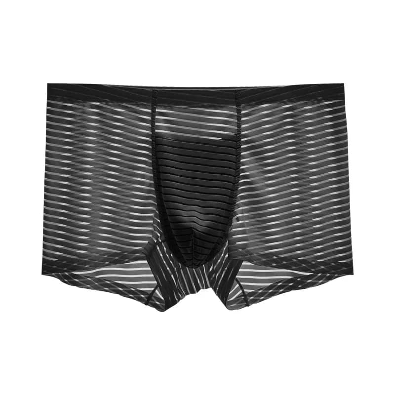 Maille hommes boxeurs Sexy sans couture sous-vêtements respirants mince été Boxershorts solide grand