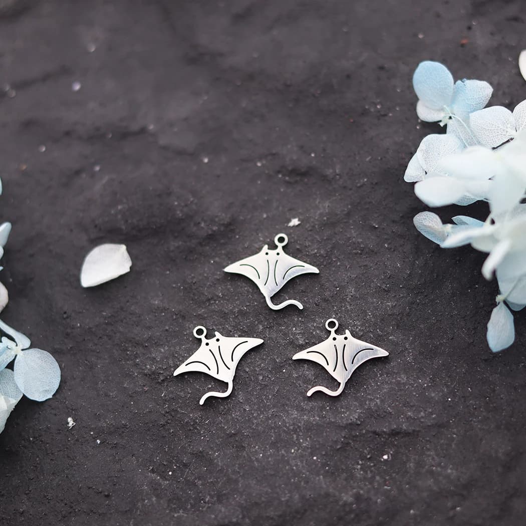 Breloques Manta en acier inoxydable, 3 pièces, pour la fabrication de bijoux, pendentif Animal océan