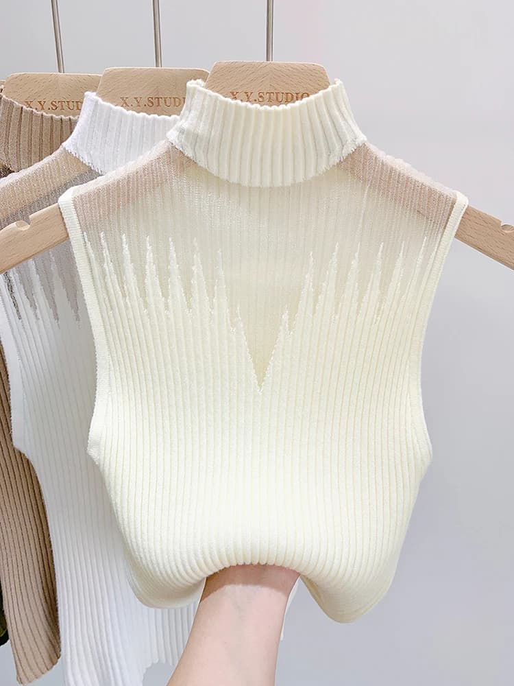 Pull Tube Blanc en Maille Précieuse pour Femme, Vêtement à Demi-Cou, Coupe Chic, Streetwear, Couleur