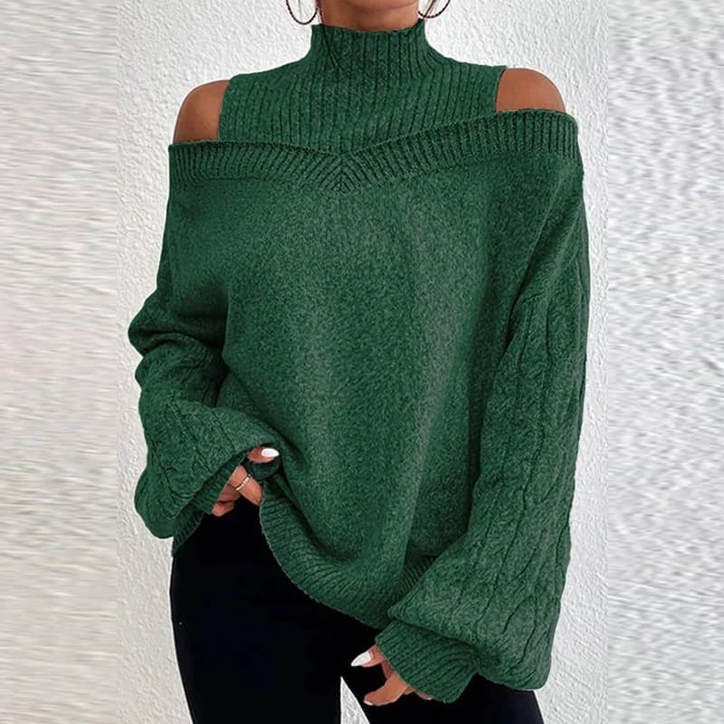 Pulls à col roulé à manches longues pour femmes, pull surdimensionné, pull décontracté, pull chaud é