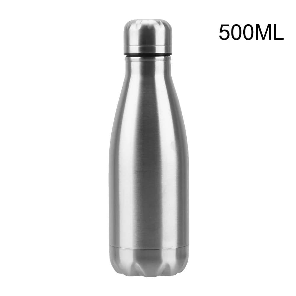 Bouteille d'eau cola en acier inoxydable à paroi unique, bouteille d'eau, sports de voyage en plein 