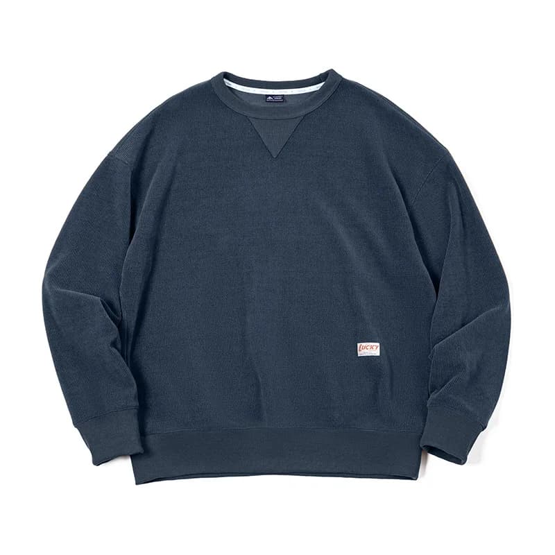 Maden Sweat-shirt homme épais en chenille à col rond basique à manches longues pour printemps et aut