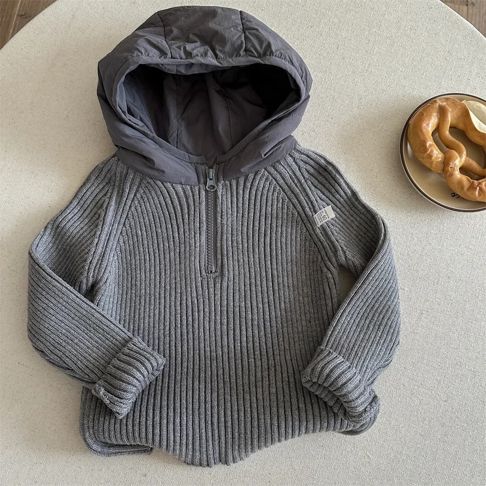 Vêtements pour enfants garçons pull tricoté sweat 2025 automne et hiver nouveau Style enfants demi f