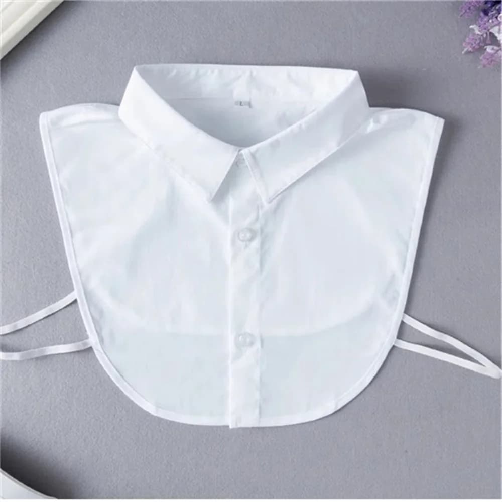 Femmes couleur unie noir blanc Vertical petit col rabattable chemise polyvalente pull mode dentelle 