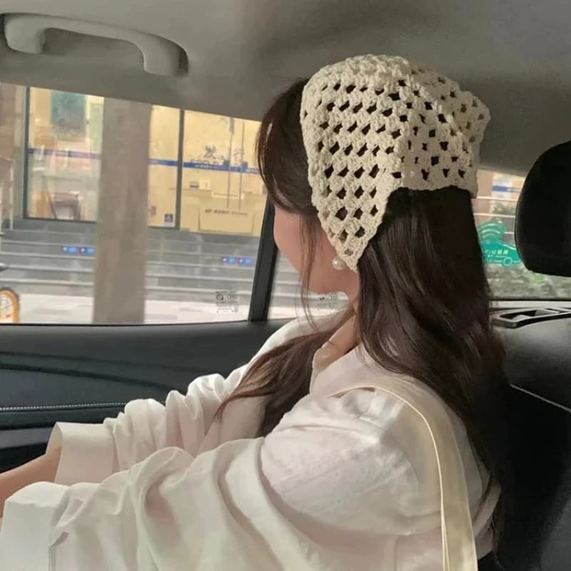 Foulard triangulaire en maille ajourée léger et respirant, bandana transparent, accessoire de mode t