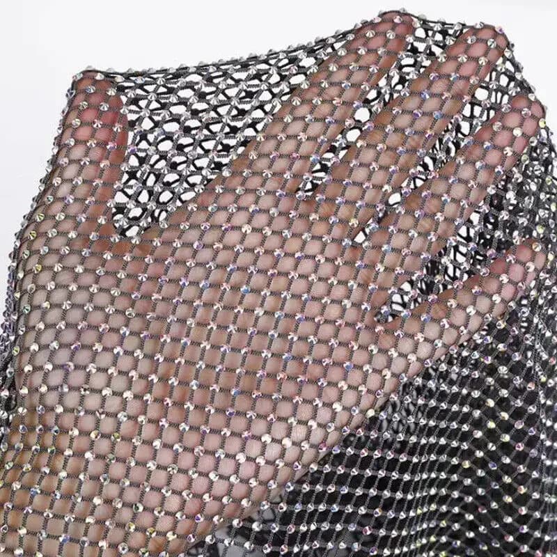 Tissu en maille à paillettes et strass, filet extensible, garniture pour robe, Costume, fête de mari