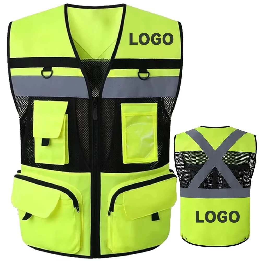Gilets de sécurité avec LOGO personnalisé, veste de sécurité haute visibilité, tissu en maille, gile