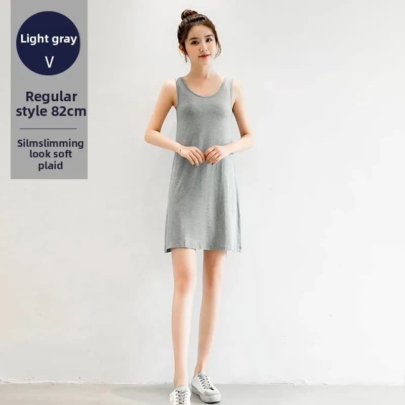 Robe gilet sans manches en Modal pour femmes, nouveau Style d'été, grande taille, chemise de nuit, j