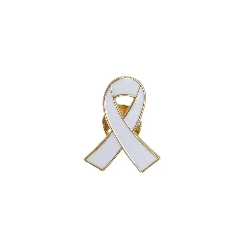 Broche à ruban noir et blanc, 1/5/10 pièces, épingle commémorative pour femmes et hommes, ruban méta
