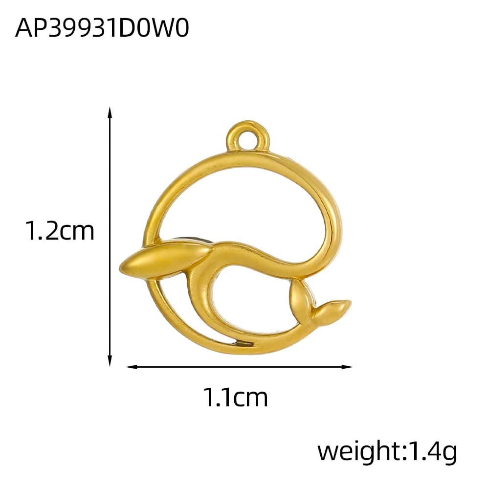 Breloques plaquées or marin en acier inoxydable, pendentifs hippocampe/dauphin/poisson, bijoux pour 
