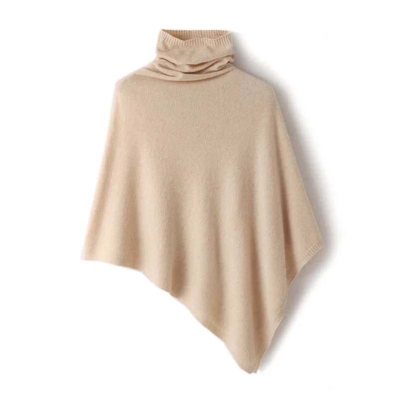Pullover Everak en pur cachemire pour femme, pull féminin, col empilé, châle irrégulier rétro polyva