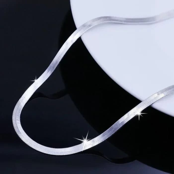 Collier chaîne à lame fine en argent Sterling 925, 4MM, pour femmes et hommes, bijoux de luxe pour f