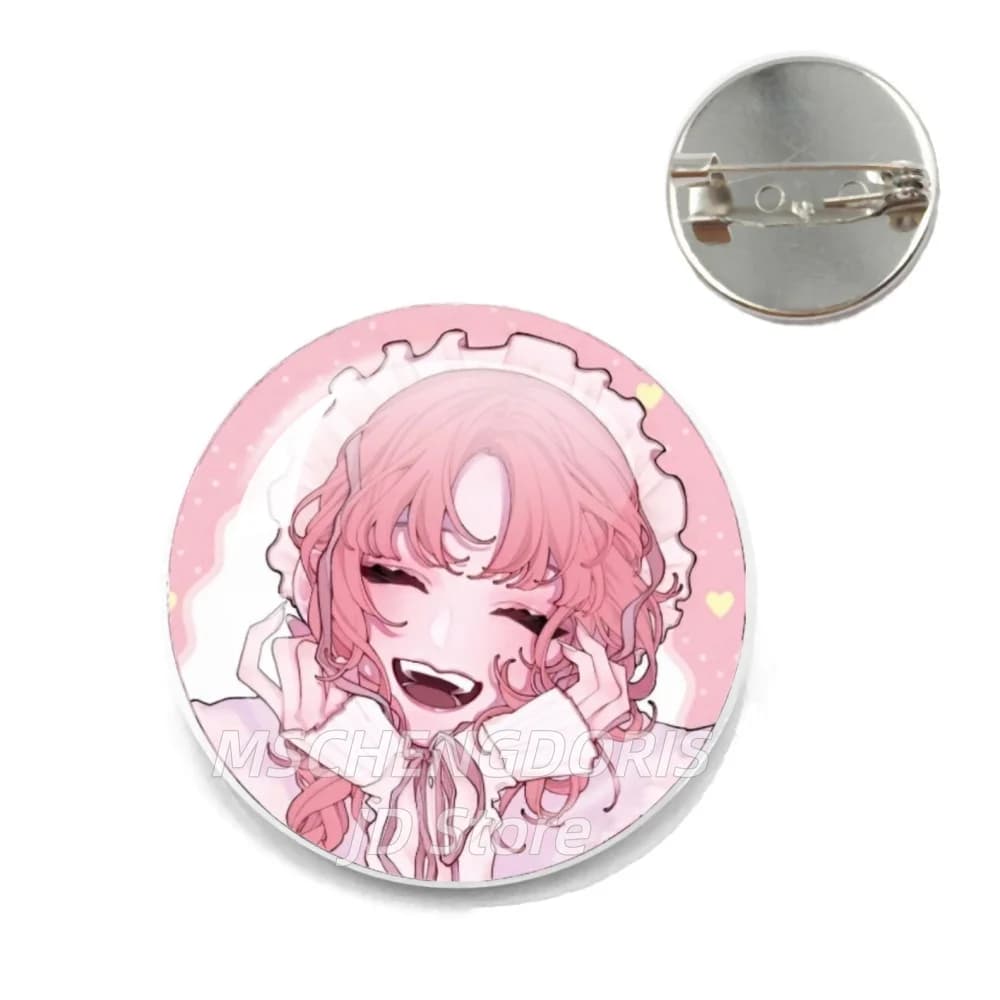 Broches en verre et badges de personnage d'anime Comics Fall in Love You False Angels, décorations p