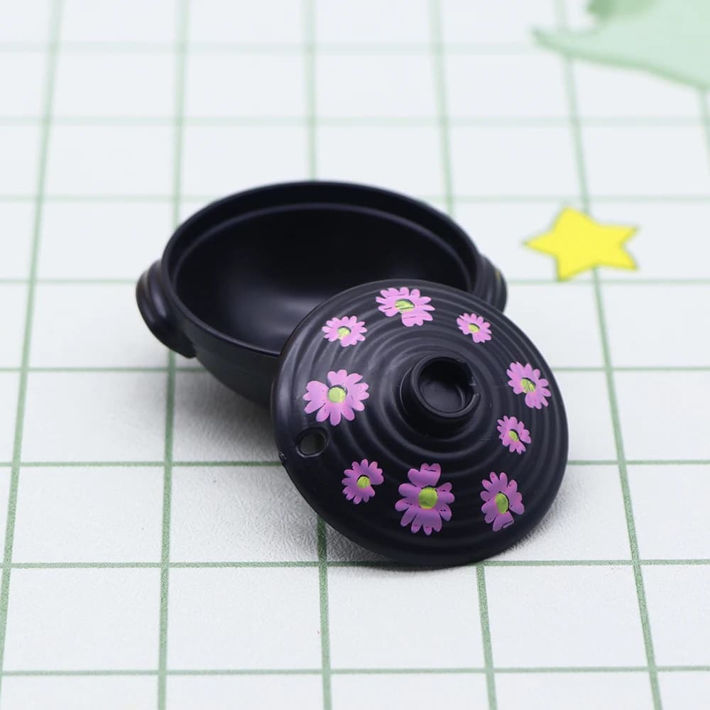 Mini Casserole de Simulation pour maison de poupée, Pot de ragoût en plastique ouvrable, scène de cu