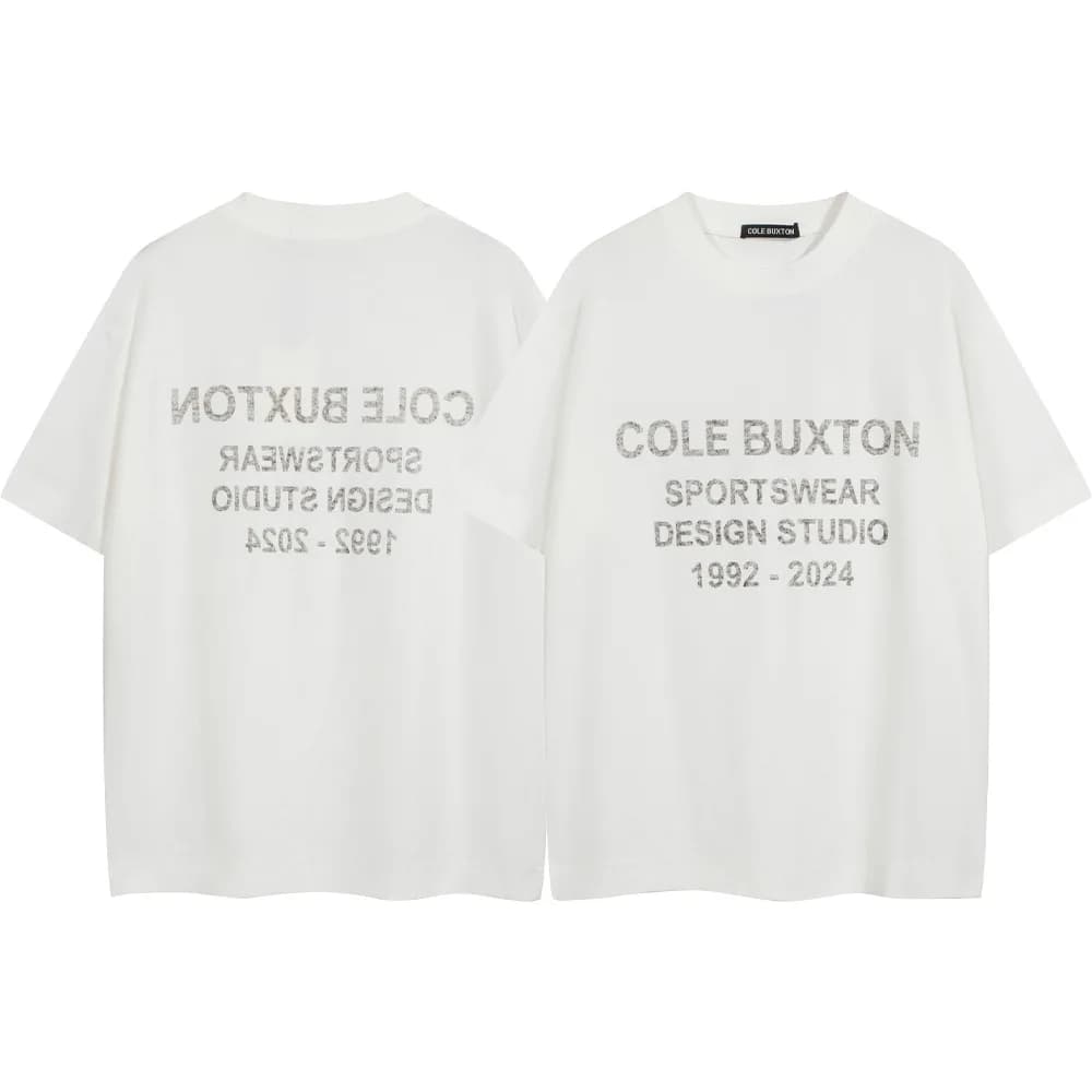 Cole Buxton Premium Vintage Slogan lettre Logo imprimé hommes surdimensionné décontracté col rond ma