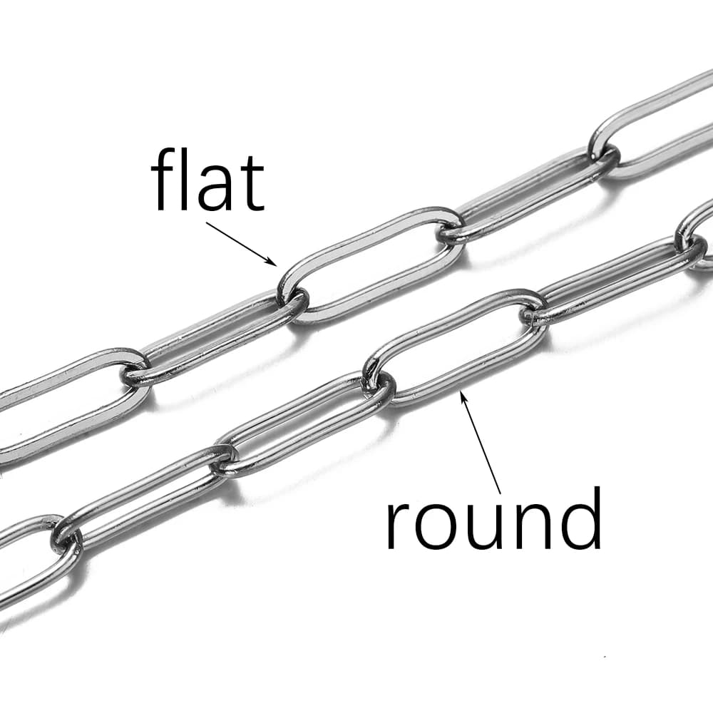Chaîne en acier inoxydable de 1M 3/4mm, câble ne se décolore pas, chaînes en or pour collier, Bracel