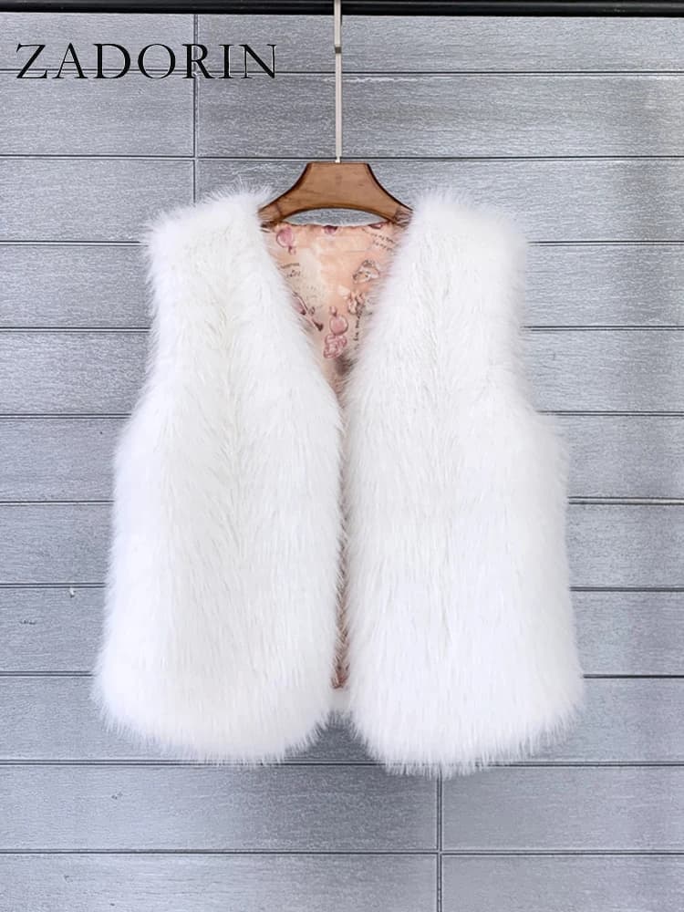 ZADORIN 2026 – Nouvelle Collection Automne Hiver – Gilet en fausse fourrure pour femme – Décontracté