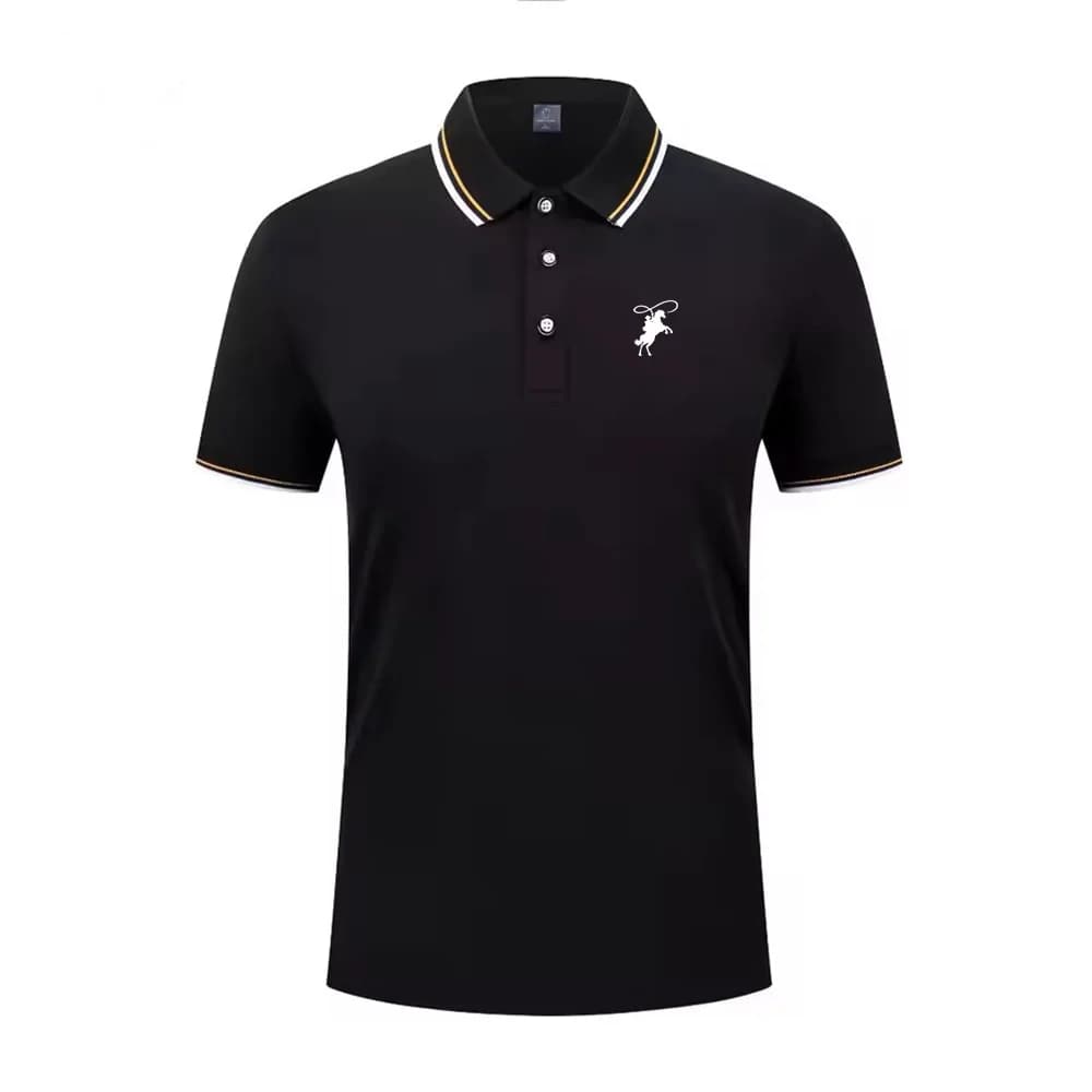 Chemise à col polo rayée, t-shirt polo tendance pour le bureau, haut d'été pour homme, style busines