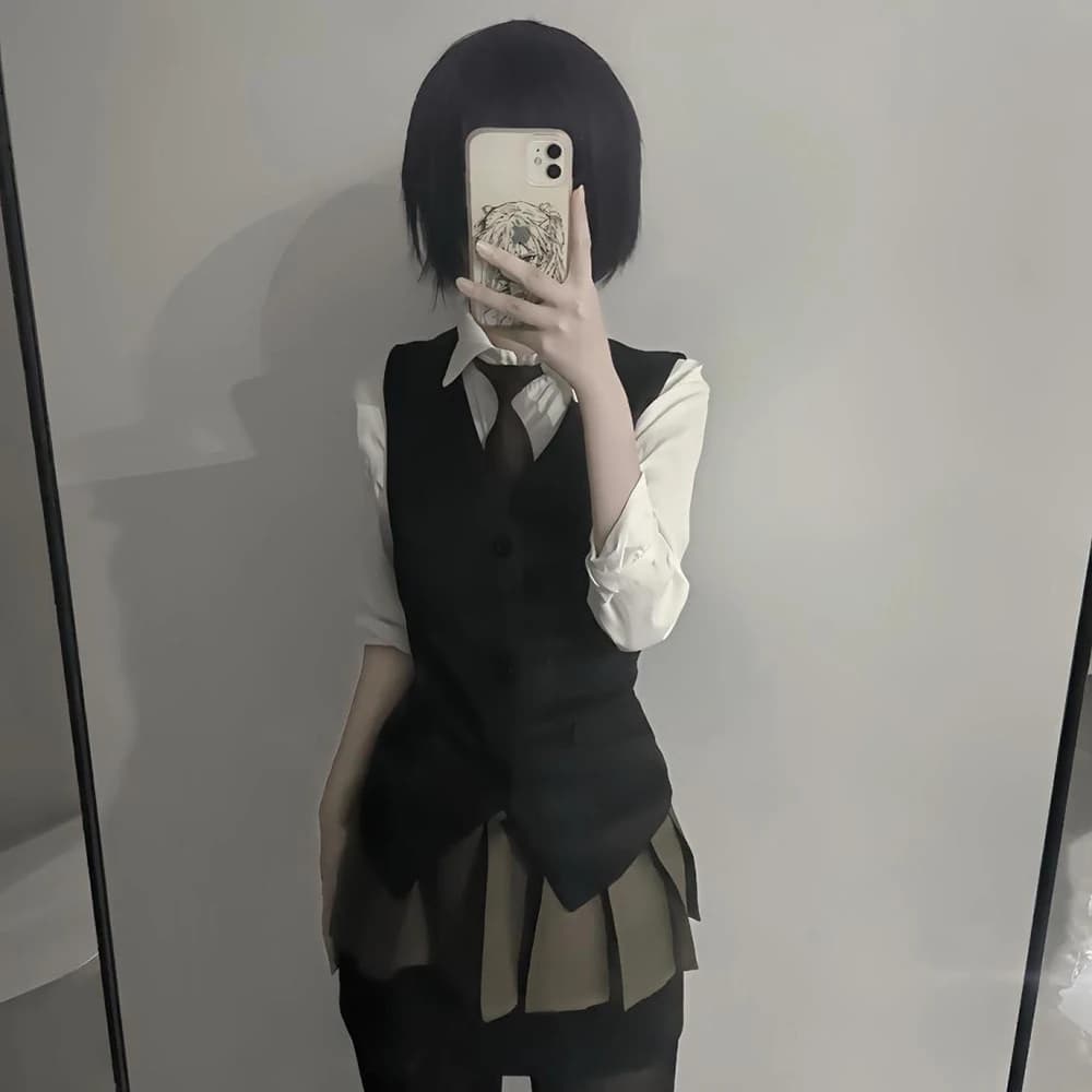 Costume de Cosplay Anime Tokyo Touka Kirishima Ghoul pour femmes, chemise, gilet, jupe, uniforme Sex