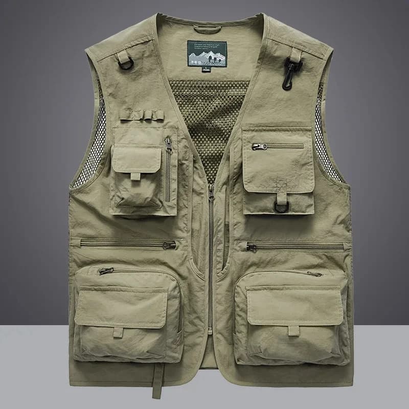 Gilet pour hommes 2026 été décontracté photographie pêche multi poche gilet loisirs de plein air alp