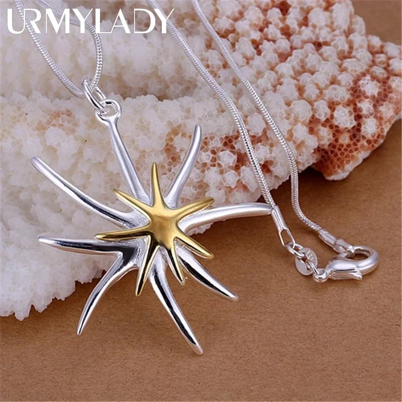 45-75 cm 925 collier en argent Sterling bijoux Promotions belle mode breloques élégantes étoile de m