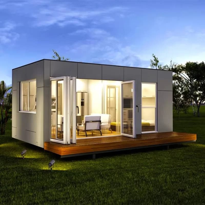 Cabane de jardin portable personnalisée, design résidentiel privé modulaire moderne, hôtel de villég