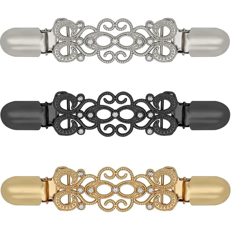 3 pièces Cinch Clips Vintage pull robe dos Cinch châle Cardigan col pince pour serrer robe pantalon 