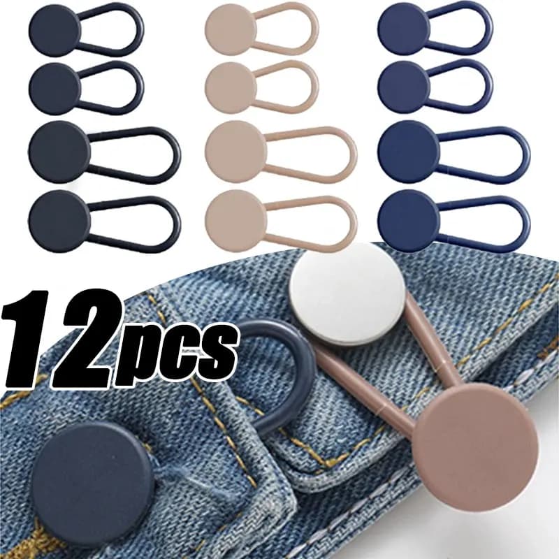 Extensions de boutons flexibles, 6/12 pièces, extensions de taille pour pantalons, extension de pant