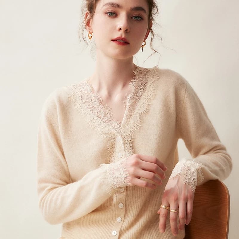 Cardigan tricoté en cachemire pour femme, pull Chic, manteau court, décontracté, col en v, chemise a