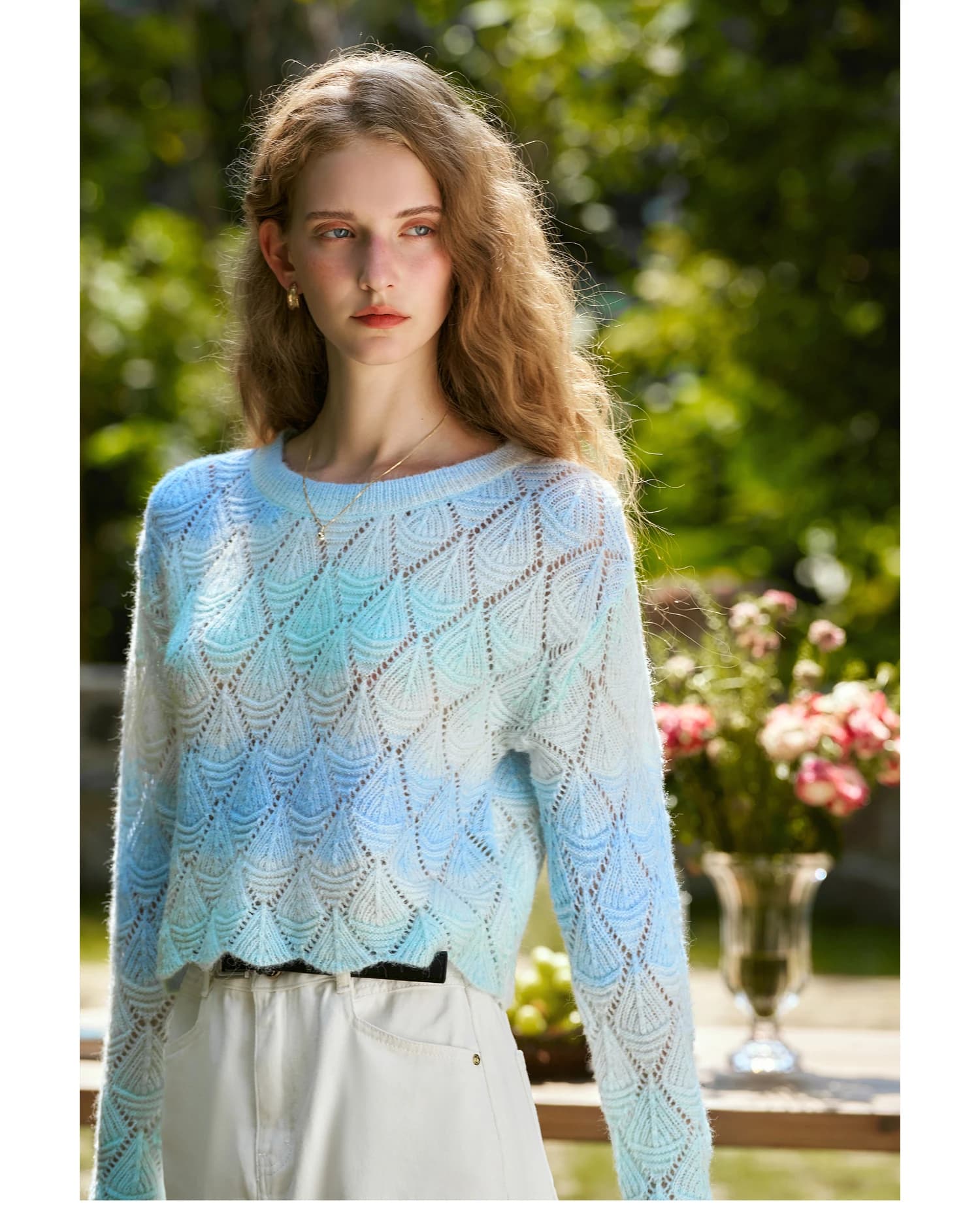 Pulls courts dégradés OLrain pour femmes, collection automne 2026, en mélange de laine, col rond ajo
