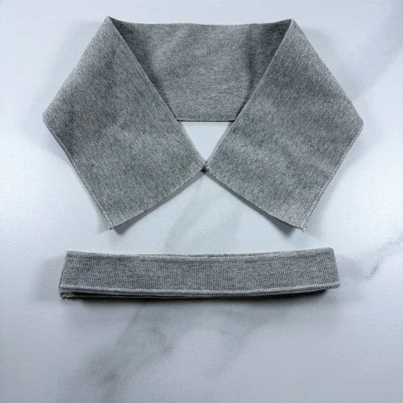 Col tricoté côtelé pour T-shirt et polo, poignets, tissu pur coton, accessoires de modification de v