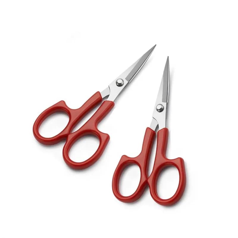 2 ciseaux de 13 cm pour travaux d'aiguille, à tête coudée et droite, pour tissu et point de croix