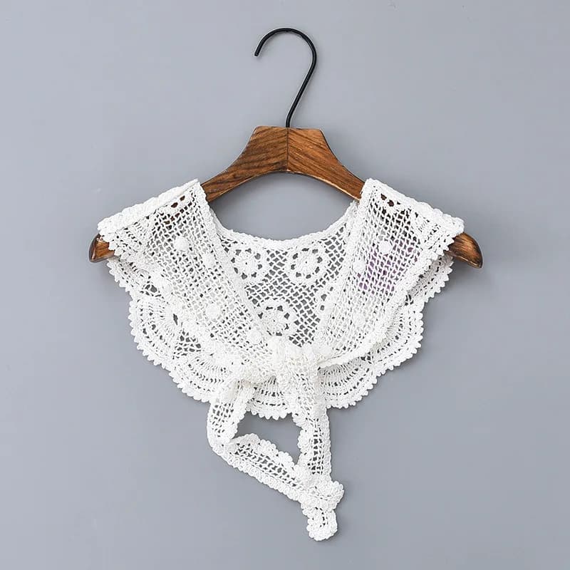Faux col en dentelle tricoté au Crochet pour femmes, petit châle décoratif, faux col, accessoires de