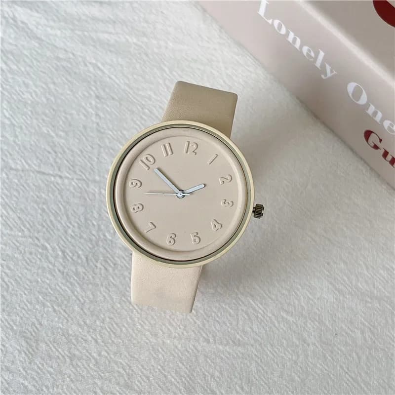 Nouvelle mode Simple macaron Simple montre à Quartz pour femmes Ins étudiant homme et femme Style ro