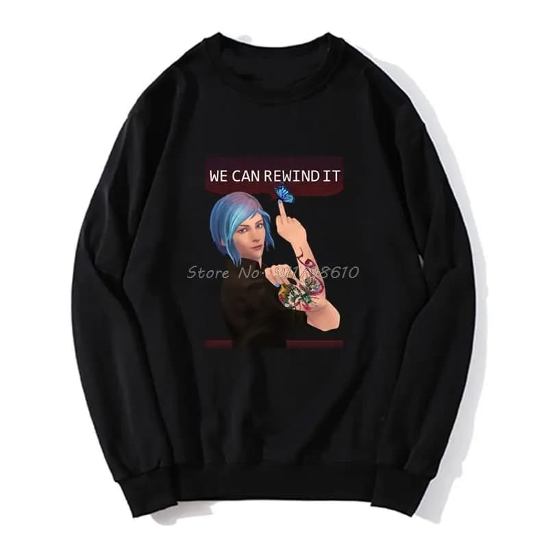 Sweat à capuche pour hommes nous pouvons le rembobiner la vie est étrange Anime hommes à capuche pri