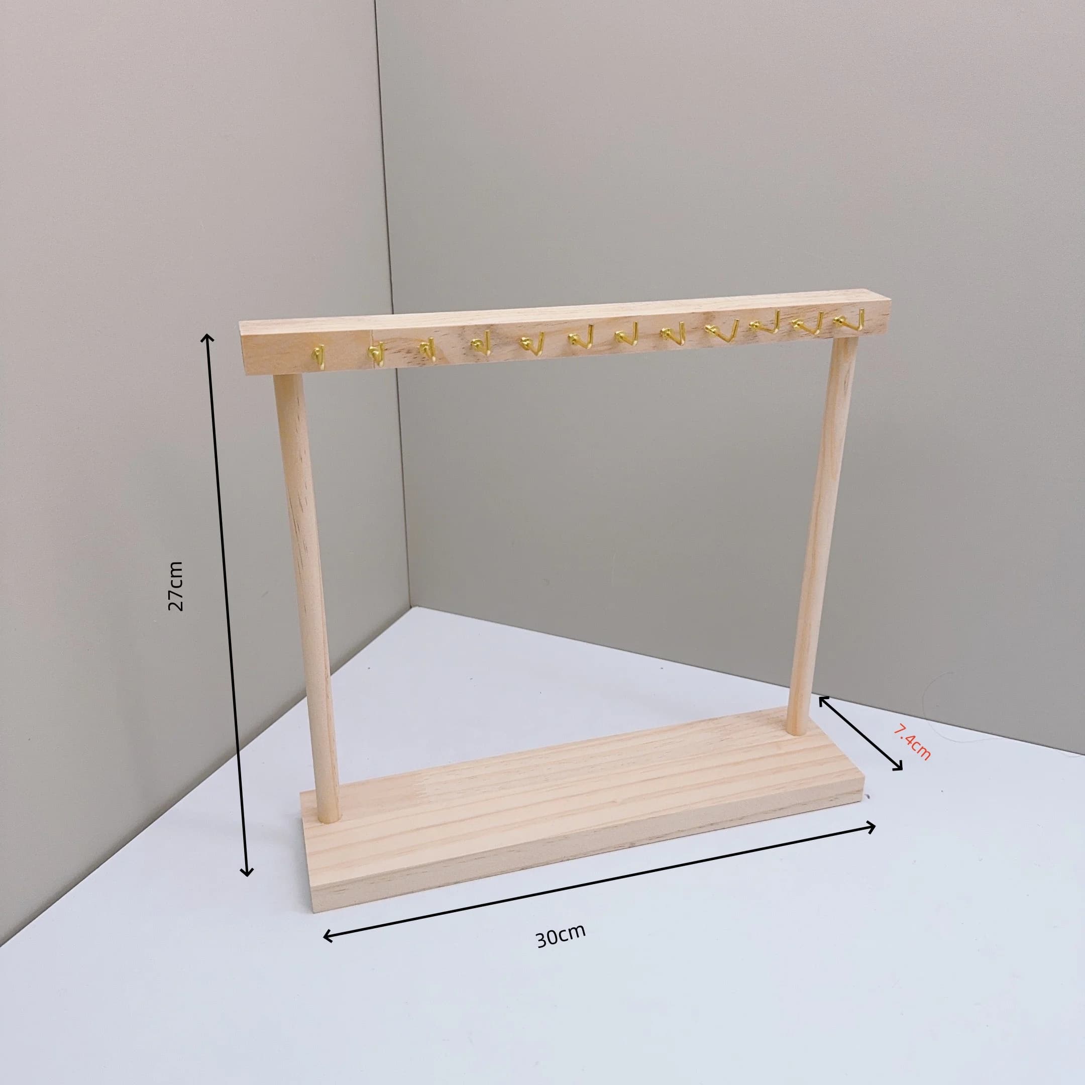 Support de rangement pour bijoux en bois de noyer, utilisé pour accrocher des colliers et des bracel