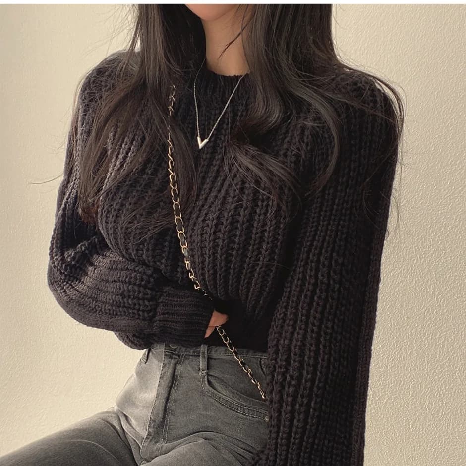 Pull rose à manches bouffantes, doux et moelleux pour femmes, pull ample pour l'automne et l'hiver, 