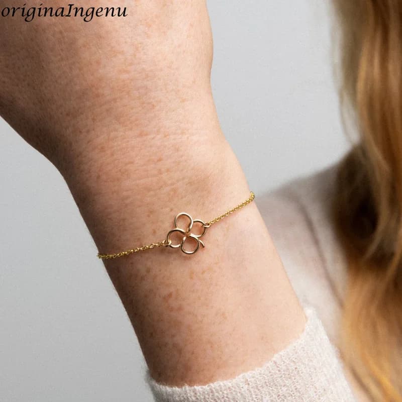 Bracelet Lucky Me en or 14 carats, fleurs faites à la main, bijoux pour femmes, bracelets assortis, 
