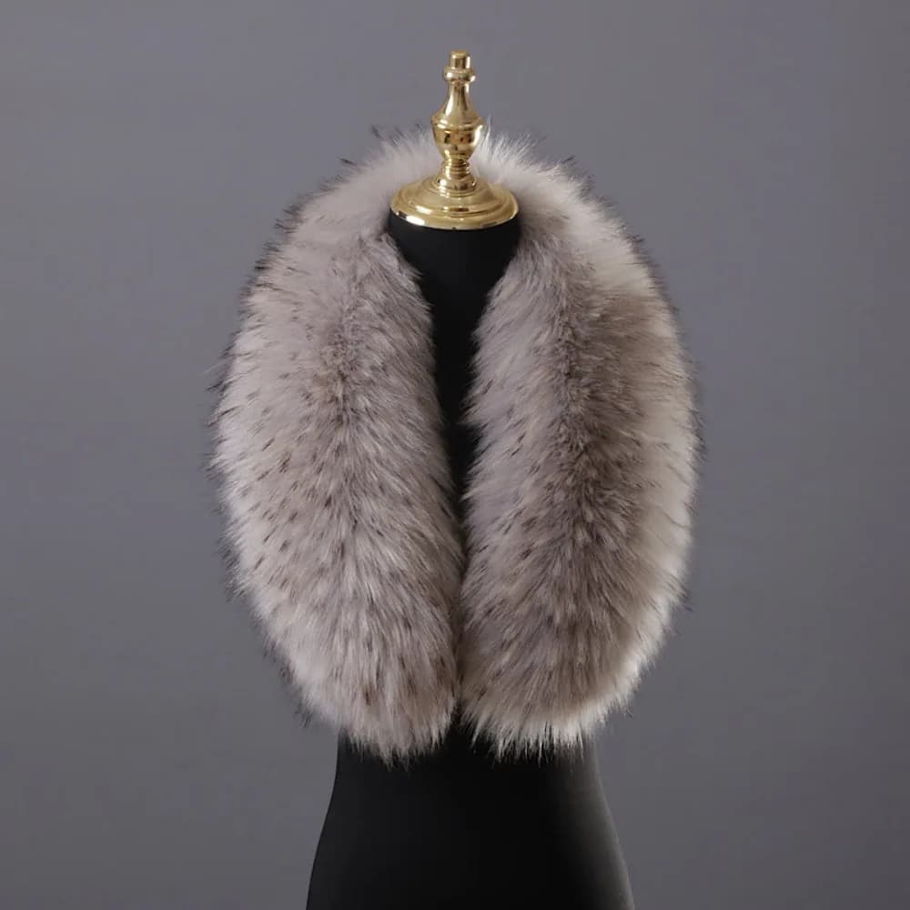 Nouveau 80 cm grand col en fausse fourrure détachable garder au chaud fourrure col gris vestes capuc