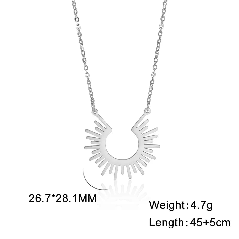 Collier pendentif brillant en acier inoxydable pour femme, tour de cou à la mode, ligne de périphéri