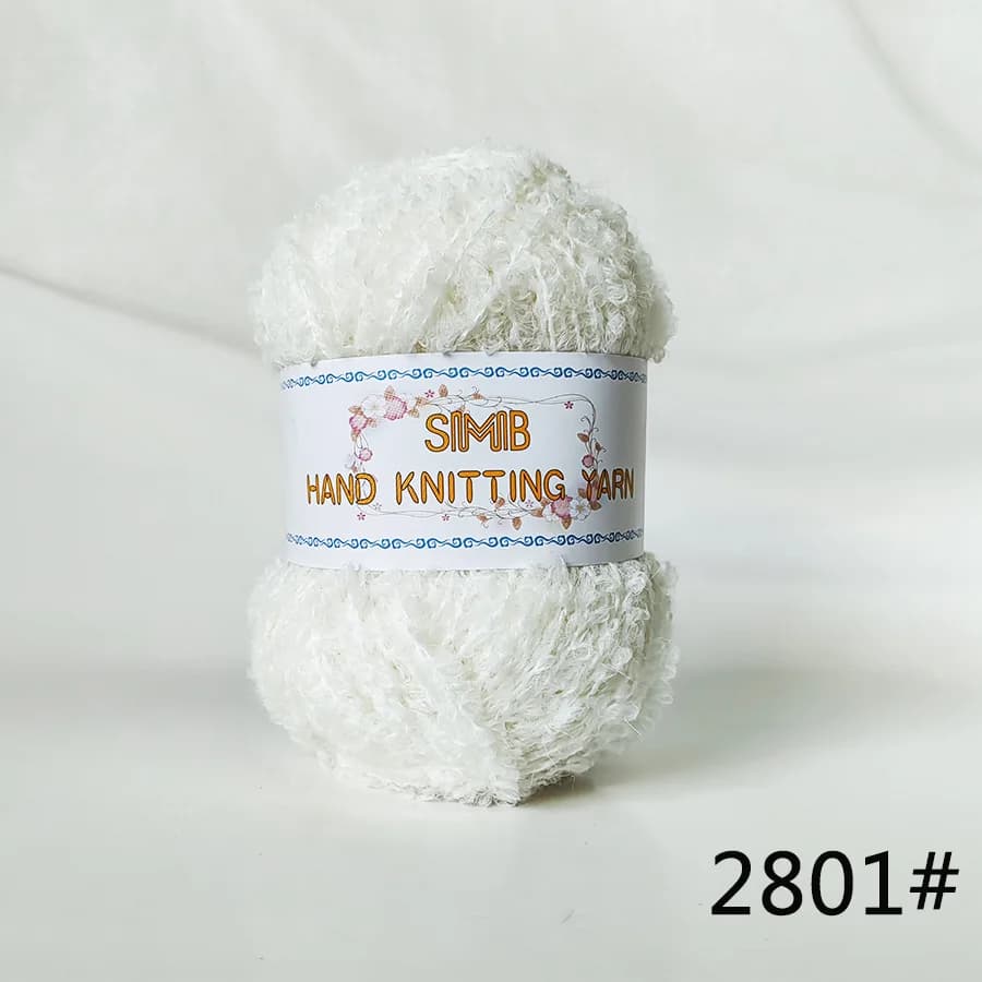 Fil bouclé en laine 50g, pelote de fil fantaisie bouclé fin pour crochet à la main, sac de poupée DI