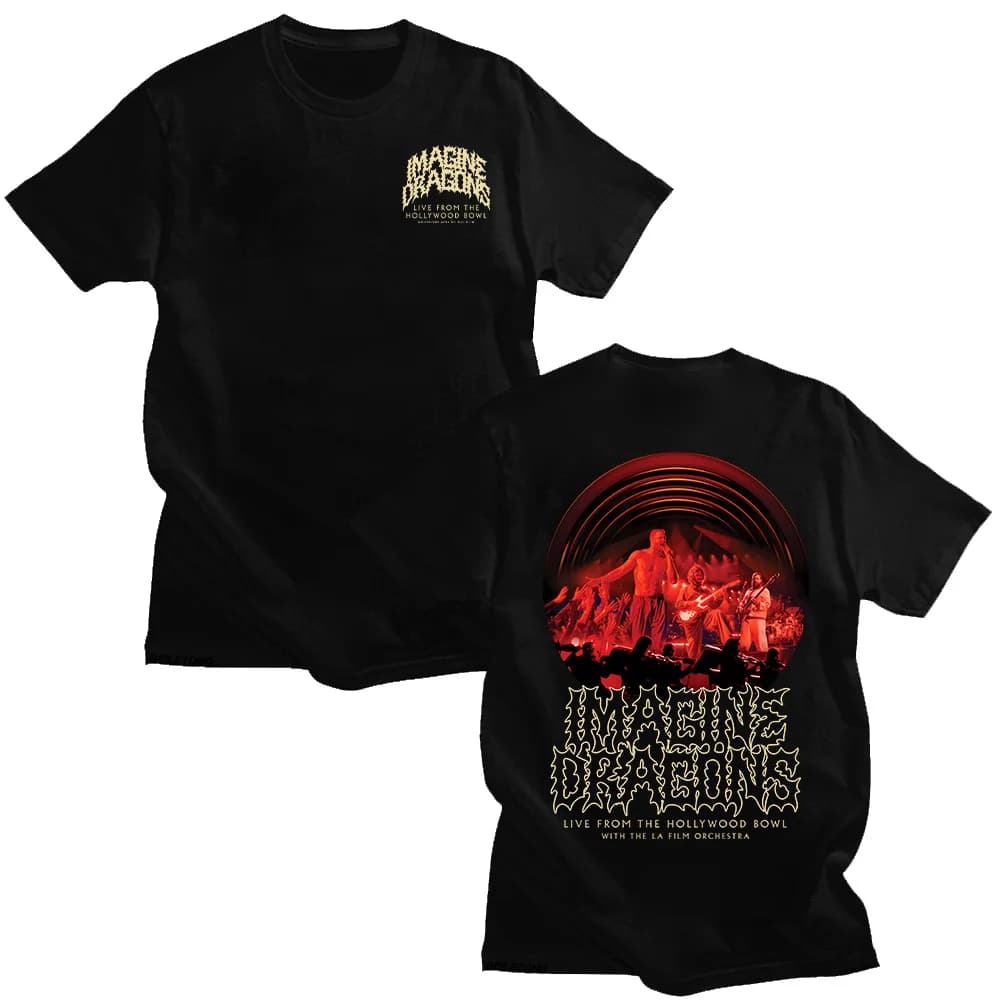 Imagine Dragons Rock Band T-shirt 2025 nouvelles tendances vivre du bol hollywoodien vêtements été f