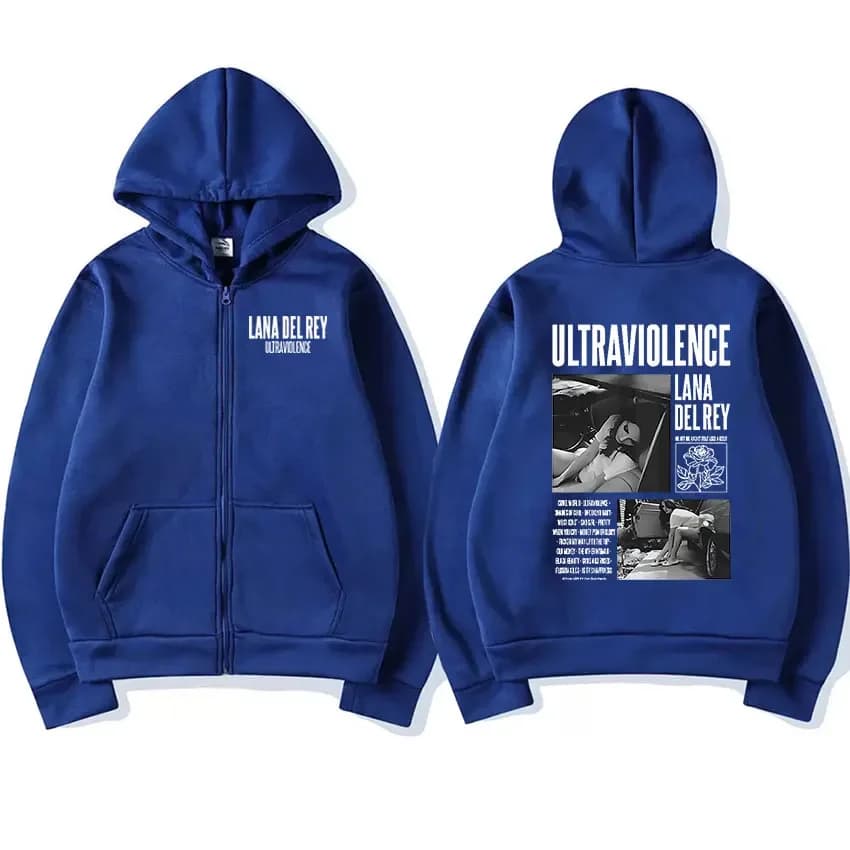 Chanteur Lana Del Rey 2023 nouveau sweat à capuche avec fermeture éclair unisexe Hip Hop rétro pull 